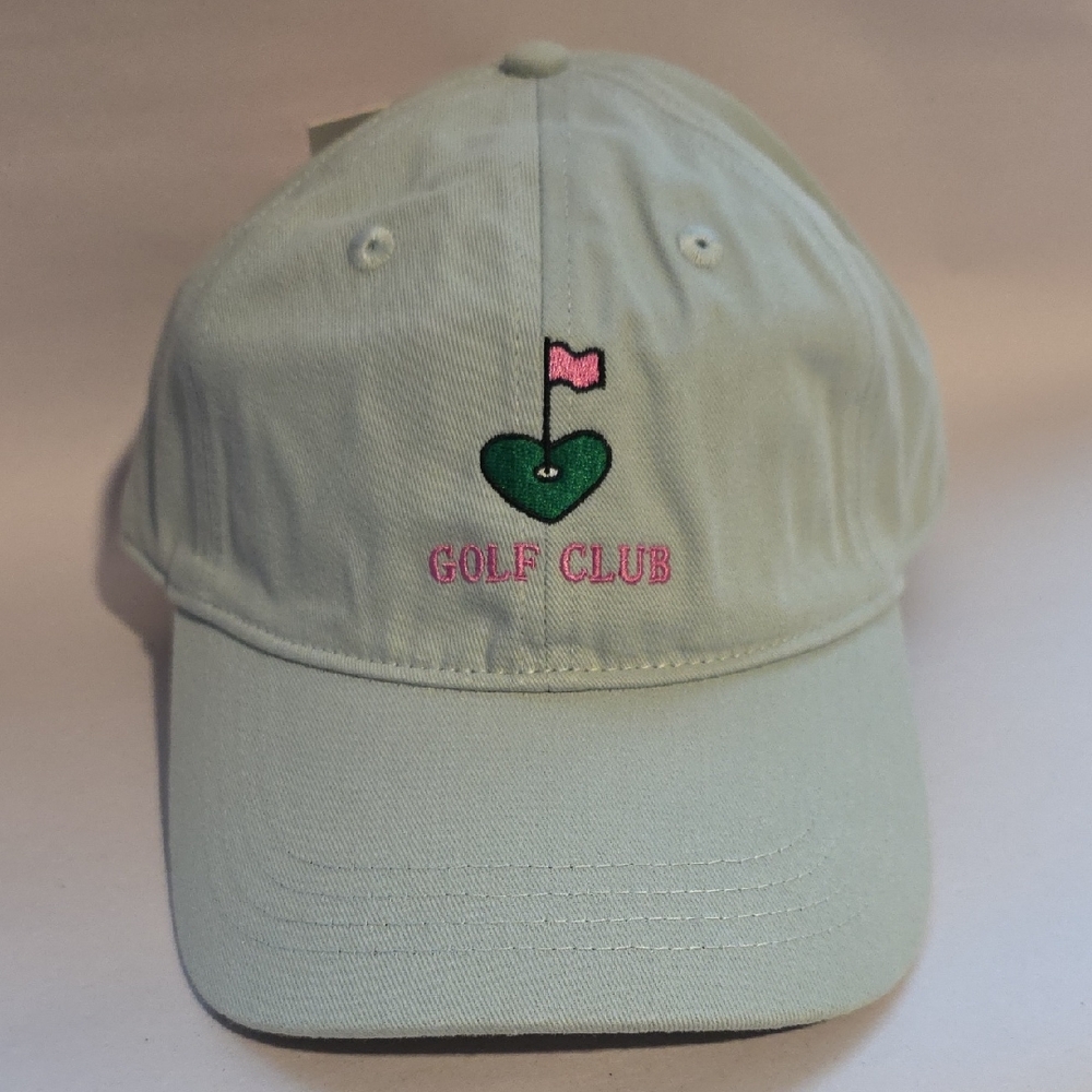 Light Green Golf Club Cap with Pink Embroidery NWT